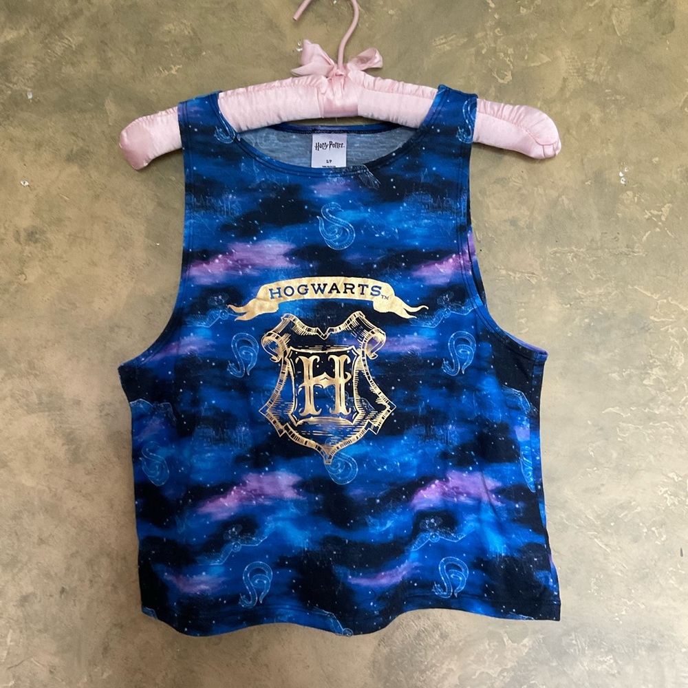 Harry Potter Hogwarts Galaxy Constellation Cropped Tank Top Whimsigoth Goth S
